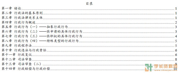行政法学自考密训集训小抄重点笔记下载