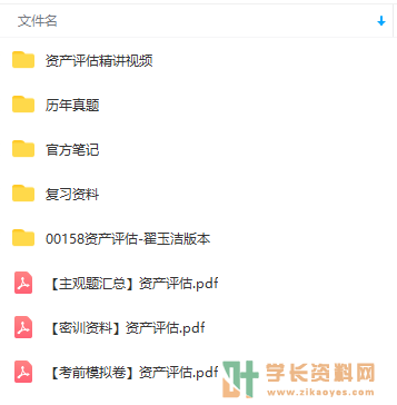 00158资产评估视频+历年真题及答案复习资料