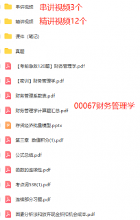 00067财务管理学自考百度云网盘视频+历年真题+课