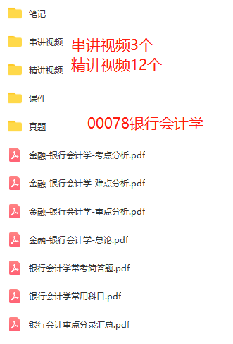 00078银行会计学视频网课百度云网盘下载