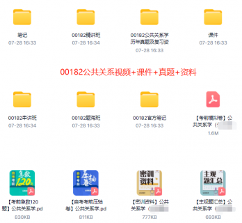 00182公共关系学自考精串讲视频+课件+真题百度网