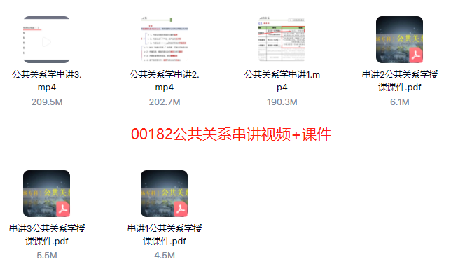 公共关系学00182自考精串讲视频+课件+真题百度网盘下载