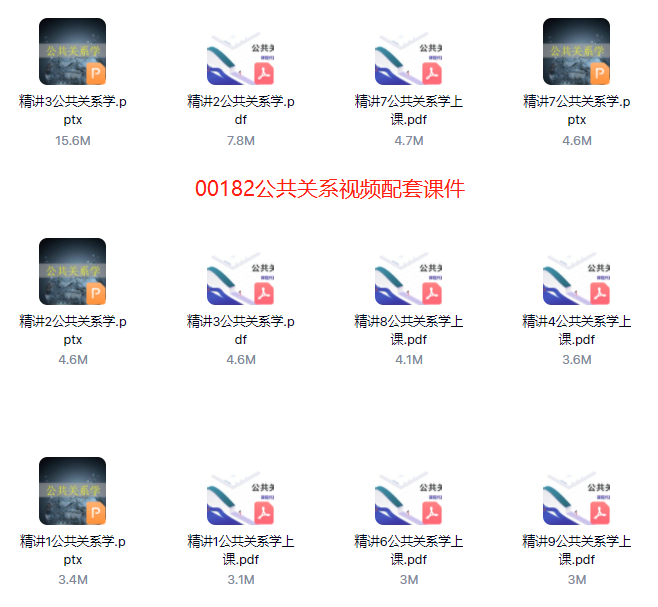 公共关系学00182自考精串讲视频+课件+真题百度网盘下载