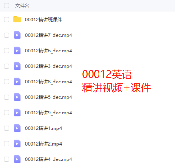 00012英语一自考精串讲视频+课件+真题百度网盘下载